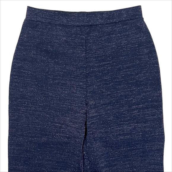 🎁 Lovers + Friends Ruby Cropped Pull On Pants in Navy Blue Metallic Size Small - Picture 4 of 7